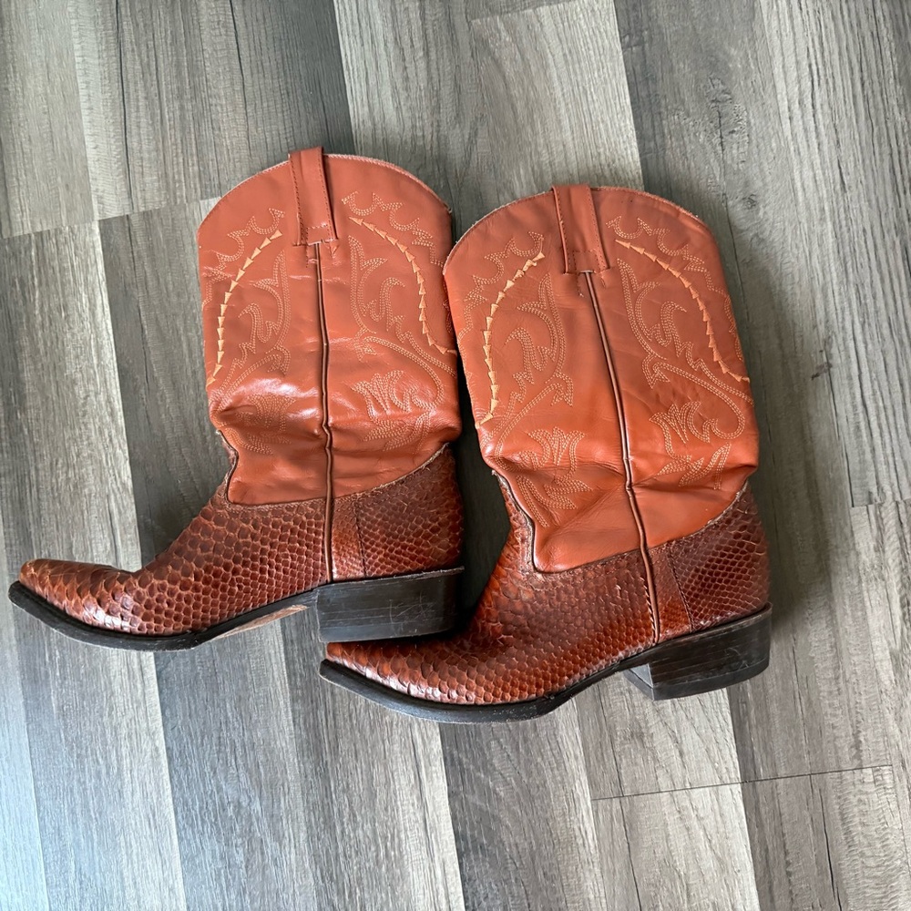 Men's Western Leather Boots - Rich Brown - Picture 5 of 13